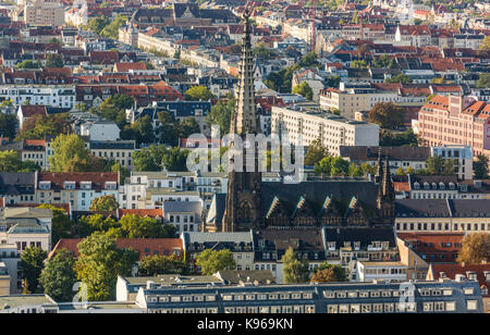 Aerial view of apartment houses in the Altlindenau district of Leipzig Stock Photo