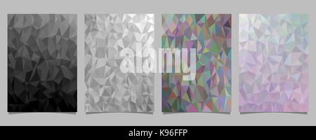 Abstract mosaic triangle tile pattern page template set - vector document background designs Stock Vector