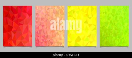 Abstract mosaic irregular triangle mosaic page template set - stationery background graphic collection Stock Vector