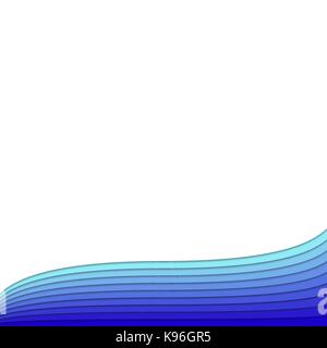 Background template from blue colored curves - vector stationery graphic with 3d effect for spa concept Stock Vector