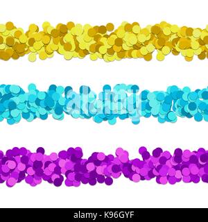Repeatable abstract dot pattern page dividing line design set - vector elements from colored circles Stock Vector