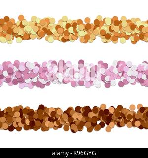 Repeatable dot pattern page divider line design set - vector graphic design elements from colored circles Stock Vector