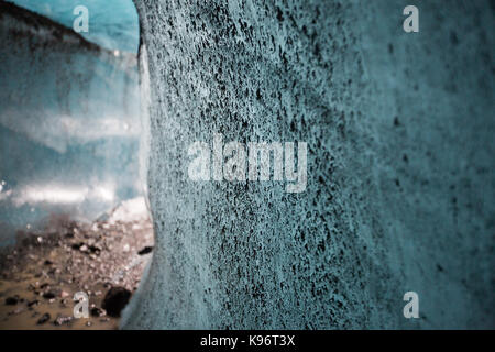 A view of a moulin inside Skaftafell Glacier. Stock Photo