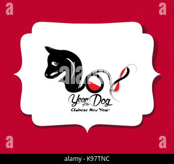 Chinese new year  2018 holiday background design. Year of the dog Stock Photo