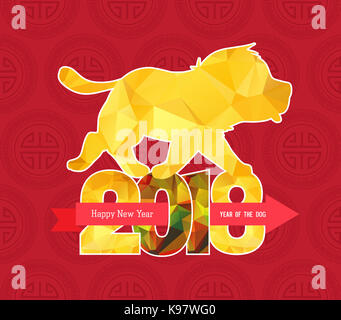 Chinese new year 2018 polygonal rooster Stock Photo