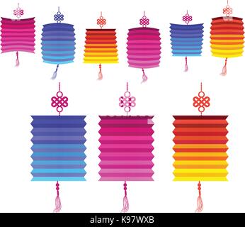 Chinese Lantern Collection. Chinese new year and mid autumn festival Stock Vector