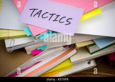 Tactics; The Pile of Business Documents on the Desk Stock Photo