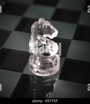 Glass Knight Chess Piece Stock Photo