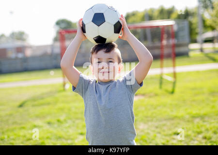 Young caucassian soccer player football Stock Photo