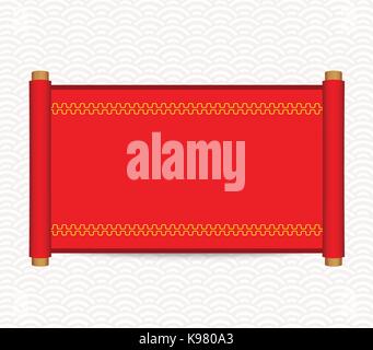 Chinese style scroll vector illustration Stock Vector