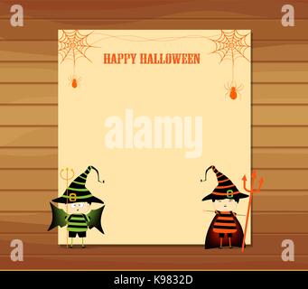 halloween parchment banner or card background Stock Vector