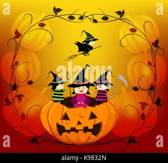 halloween background with trick treating Stock Vector