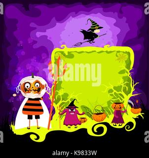 halloween magical frame Stock Vector