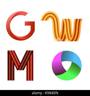 Set of Different Colored Icons Stock Vector