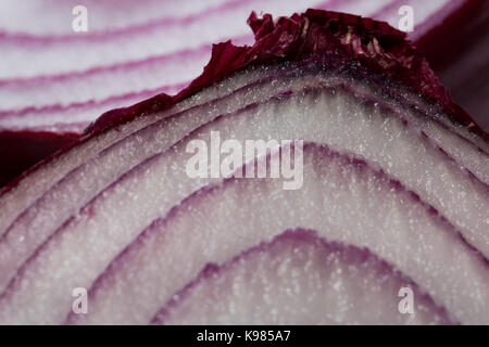 Cross section of a red onion Stock Photo