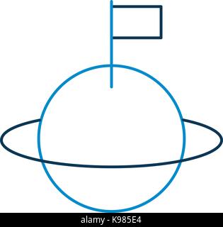 space universe saturn with flag colonization Stock Vector