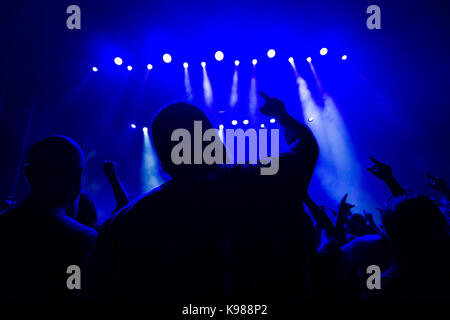 a crowd shadow of people at during a concert Stock Photo