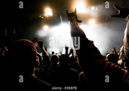 a crowd shadow of people at during a concert Stock Photo