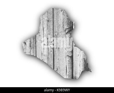Map of Iraq on weathered wood Stock Photo - Alamy