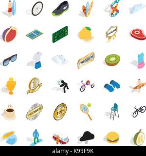 Premium icons set, isometric style Stock Vector
