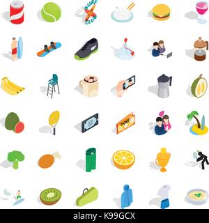 Dynamic icons set, isometric style Stock Vector