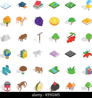 Camel icons set, isometric style Stock Vector