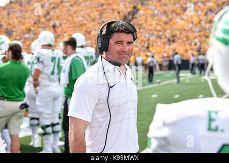 September 16, 2017: .North Texas Mean Green head coach Seth Littrell.during an NCAA Football game between the Iowa Hawkeyes and the North Texas Mean-Green Eagles at Kinnick Stadium in Cedar Rapids, Iowa .Manny Flores/CSM Stock Photo