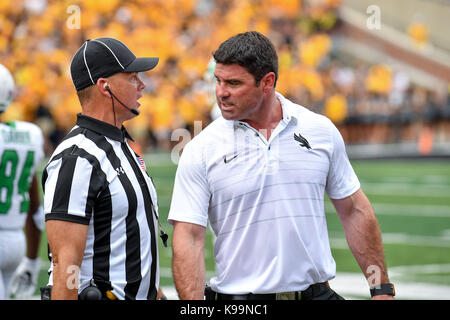 September 16, 2017: .North Texas Mean Green head coach Seth Littrell.during an NCAA Football game between the Iowa Hawkeyes and the North Texas Mean-Green Eagles at Kinnick Stadium in Cedar Rapids, Iowa .Manny Flores/CSM Stock Photo