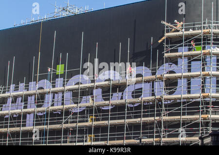 Giant advertising billboard for Louis Vuitton covering the scaffoldings of  the restoration works on the facade of the famous Musée d'Orsay Stock Photo  - Alamy