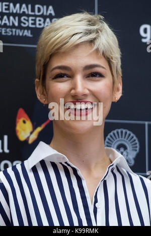 Actress Ursula Corbero at the press conference of 'Cinergia: Proyecto Tiempo' during the 65th San Sebastian Film Festival in San Sebastian, Spain, on 22 September, 2017. Stock Photo