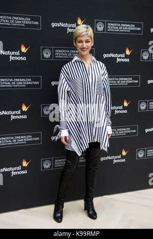 Actress Ursula Corbero at the press conference of 'Cinergia: Proyecto Tiempo' during the 65th San Sebastian Film Festival in San Sebastian, Spain, on 22 September, 2017. Stock Photo