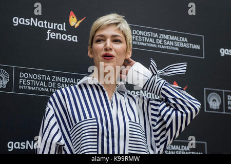 Actress Ursula Corbero at the press conference of 'Cinergia: Proyecto Tiempo' during the 65th San Sebastian Film Festival in San Sebastian, Spain, on 22 September, 2017. Stock Photo