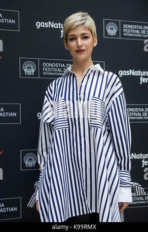 Actress Ursula Corbero at the press conference of 'Cinergia: Proyecto Tiempo' during the 65th San Sebastian Film Festival in San Sebastian, Spain, on 22 September, 2017. Stock Photo