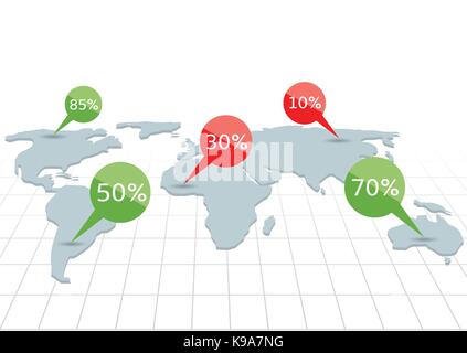 World map infographic Stock Vector