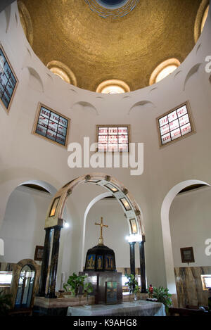 Church of the Beatitudes on the northern coast of the Sea of Galilee in Israel. The traditional spot where Jesus gave the Sermon on the Mount. Galilee Stock Photo