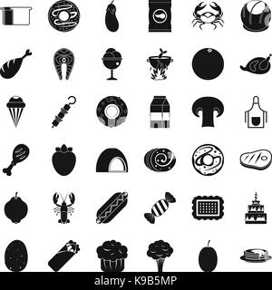 Favorite food icons set, simle style Stock Vector