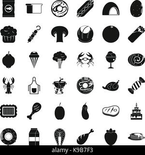 Donut icons set, simle style Stock Vector