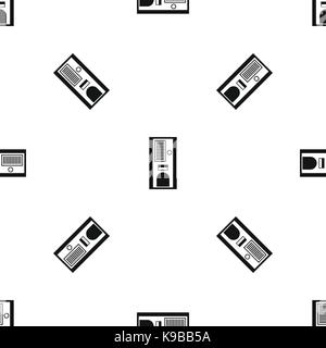 Coffee vending machine pattern seamless black Stock Vector