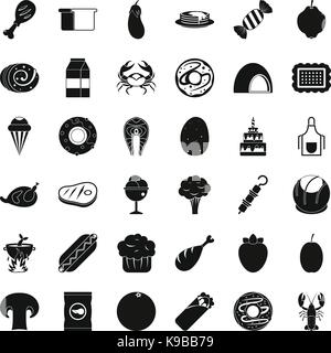 Candy icons set, simle style Stock Vector