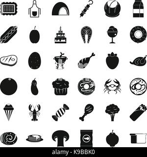 Chicken icons set, simle style Stock Vector
