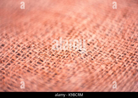 Background of a brown burlap. Macro. Selective focus Stock Photo