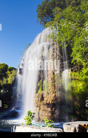 Waterfall on Nice Castle Hill Stock Photo