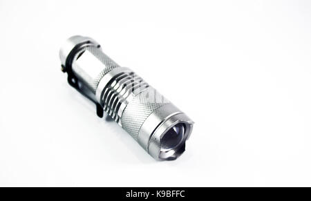 Led flashlight isolated on white background Stock Photo