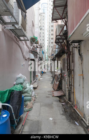 Narrow Alley Way in Mong Kok Hong Kong Stock Photo