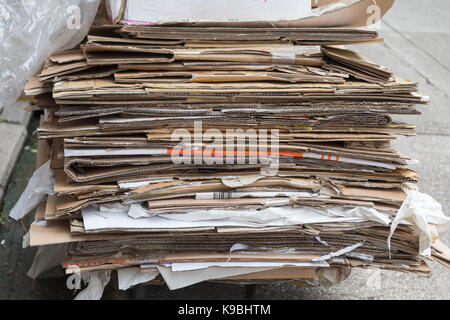 Big Pile of Cardboard and Paper Material For Recycling Stock Photo