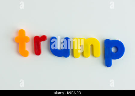 trump word in colourful children's letters Stock Photo