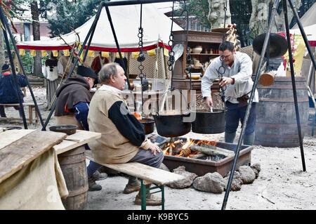 The feast of the king of the bird is a popular festival inherited from the Renaissance, medieval, at Le Puy en Velay, Haute-Loire, France Stock Photo