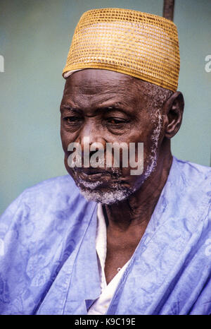 Samatiguila, Ivory Coast, Cote d'Ivoire.  Village Muslim Elder. Stock Photo