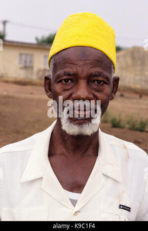 Samatiguila, Ivory Coast, Cote d'Ivoire.  Village Muslim Elder. Stock Photo