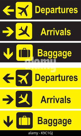 Vector Airport Signs on black background. Airport icon Stock Vector ...